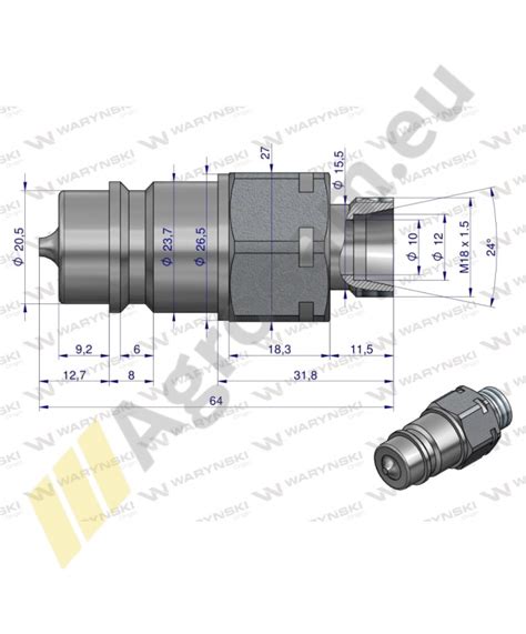 Zawór wtyczka szybkozłącza m18 waryński