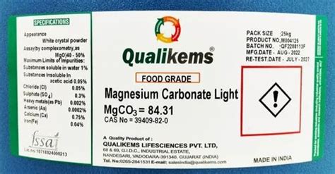 Magnesium Carbonate Light Food Grade At Best Price In Vadodara Id