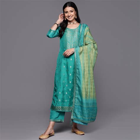 Buy Libas Women Woven Design Straight Kurta Set From Libas At Just Inr