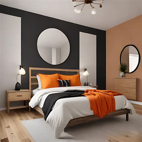 premium photo  bedroom   bed  mirror   mirror