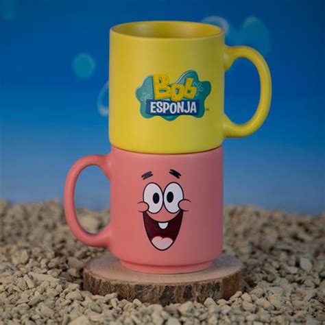 Kit Canecas Mini Tina 100ml SquarePants Bob Esponja E Patrick Estrela