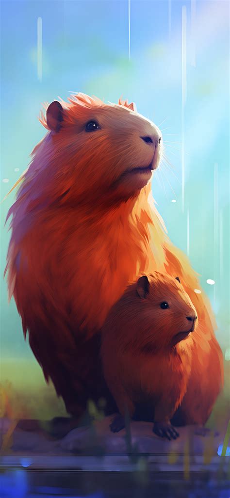 Aesthetic Capybara With Baby Wallpapers Capybara Wallpapers 4k