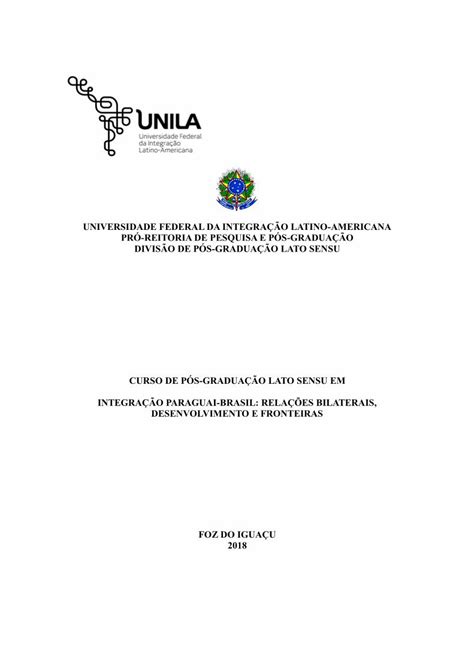 Pdf Universidade Federal Da Integra O Latino A Universidade