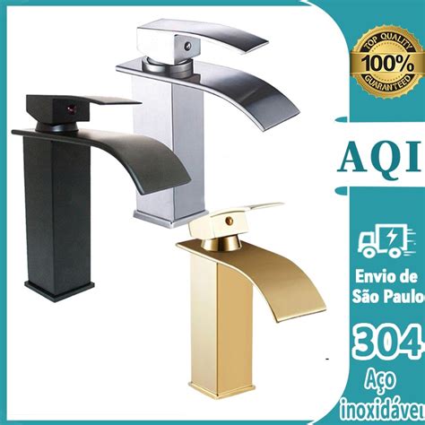 Torneira De Lavabo Banheiro Black Preta Prata Dourado Luxo Metal