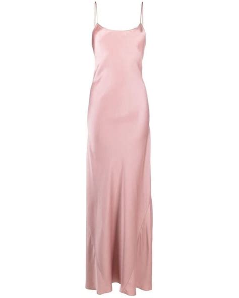 Victoria Beckham Cami Open Back Satin Gown In Pink Lyst