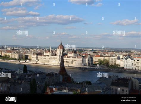 Budapest Hungarian Parliament Building over the Danube River Stock ...