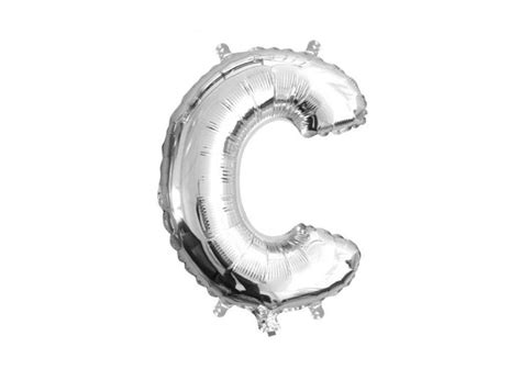 Mini Silver Foil Balloon - Letter C - The Party Station