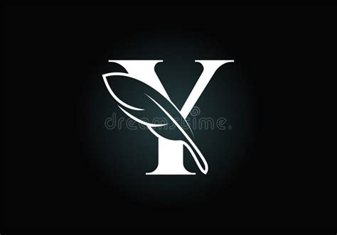 Initial Y Monogram Alphabet With A Feather Font Emblem Law Firm Icon