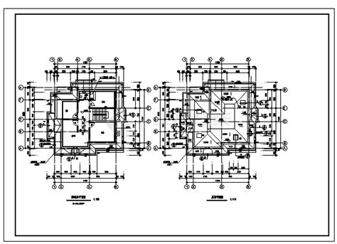 328平方米某三层c型别墅建筑施工cad图带阁楼设计，共十五张土木在线