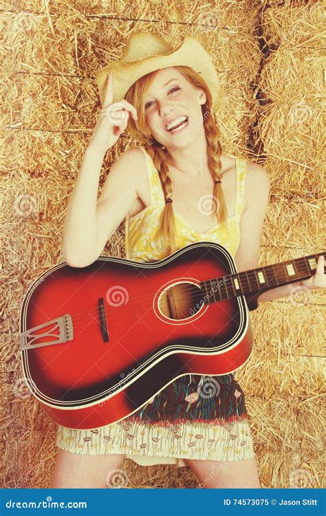 Country Guitar Girl Stock Image Image Of Girl Pretty 74573075