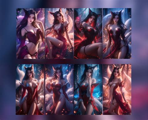 Hot Ahri League Of Legends Wallpapers V2 Dreamy Niji Style Digital Art Collection For Mobile