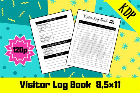 Visitor Log Book Kdp Interior Graphic By Coco Sway · Creative Fabrica