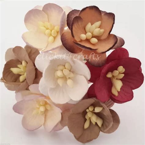 Mixed Cherry Blossom Paper Flowers Scrapbook Dolls Wedding Diy Home