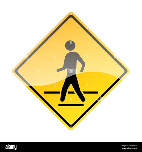 Pedestrian Traffic Sign Isolated On White Background Vector