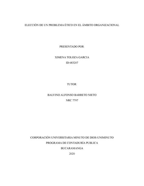 Actividad Etica Profesional Elecci N De Un Problema Tico En El