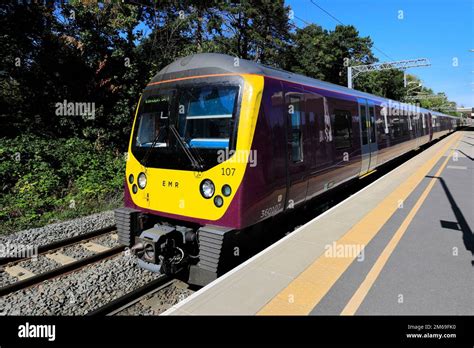 East Midlands Railway 360107 Train At Corby Railway Station Northamptonshire County England