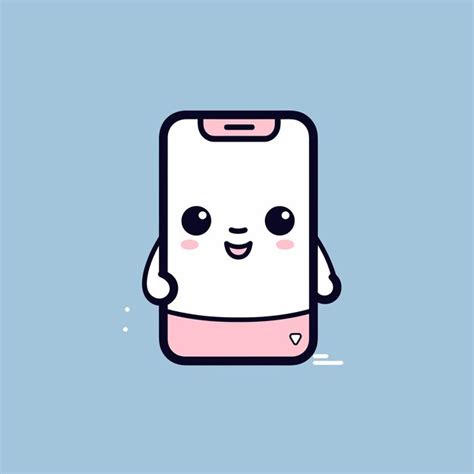 Premium Vector Cute Kawaii Smartphone Chibi Mascot Vector Cartoon Style