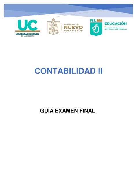 Guia Examen Final Contabilidad Contabilidad Ii Guia Examen Final