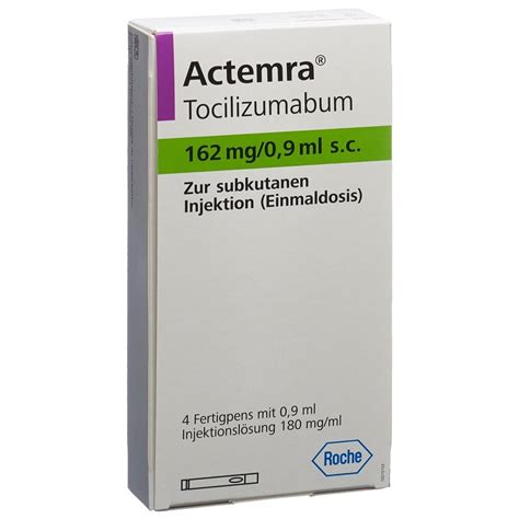 ACTEMRA Inj Lös 162 mg 0 9ml Fertigpen Fertpen 4 Stk Online bestellen