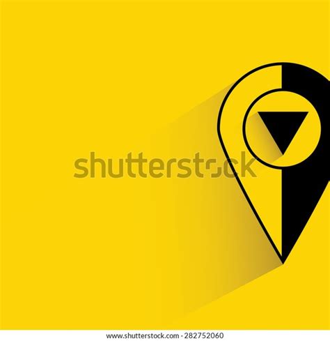 Map Pointer Yellow Background Flat Shadow Stock Vector Royalty Free