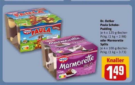 Dr Oetker Paula Schoko Pudding Oder Marmorette Splits Angebot Bei REWE