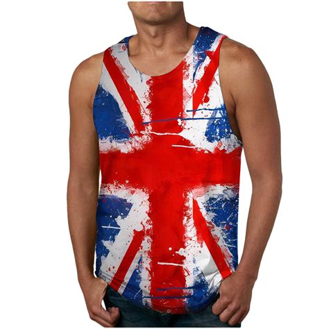 Hvyesh Mens Independence Day Tank Tops Classic American Flag 3d Print