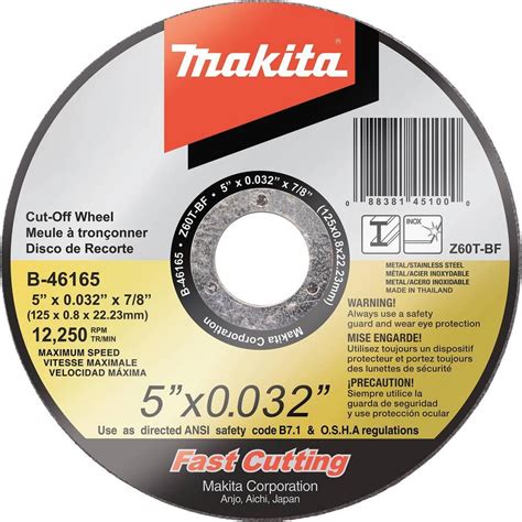 Makita 5 In X 032 In X 78 In Ultra Thin Stainless Cut Off Wheel