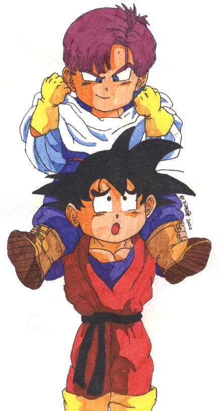 Goten And Trunks In The Mighty Mask Pose By FatalFanatic Fanart Central