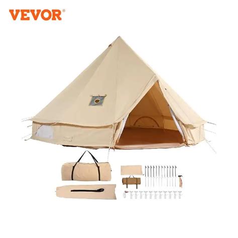 VEVOR Tienda De Campana De Lona De 4m Carpa De Yurta Para 4 Estaciones