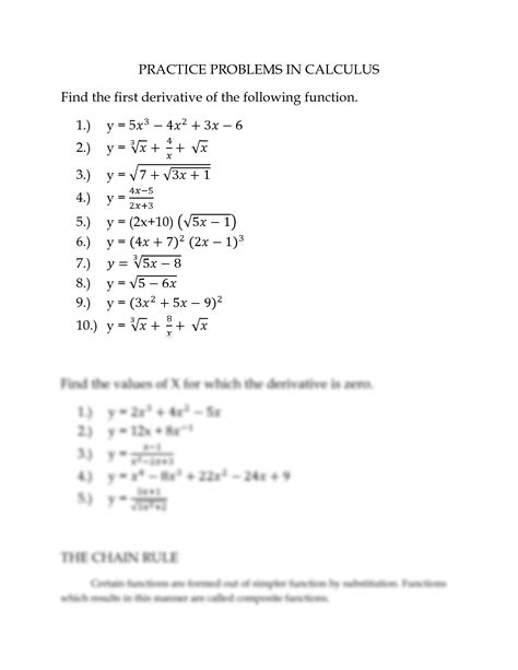 SOLUTION Practice Problems In Calculus Studypool