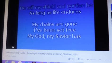 Karaoke Cover Of Chris Tomlin Amazing Grace My Chains Are Gone