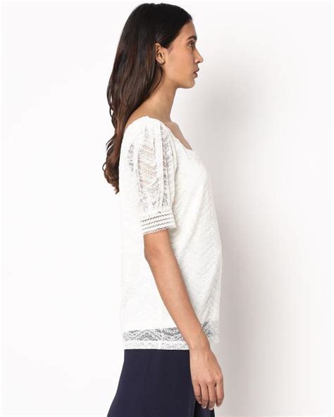 Lace Top With Puffed Sleeves Jiomart