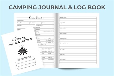 Premium Vector Camping Information Log Book Kdp Interior Kdp Interior