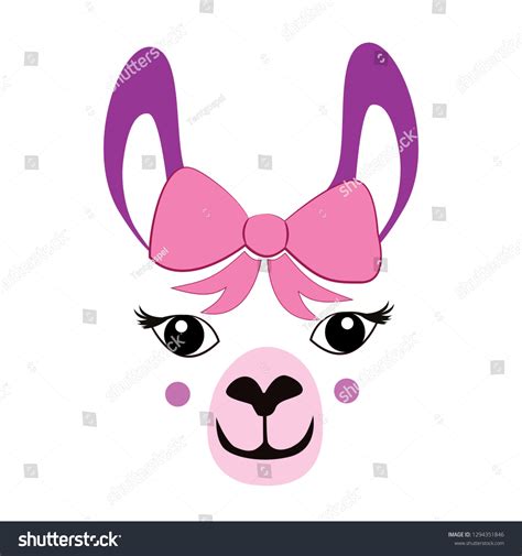 Llama Head Clipart Stock Vector (Royalty Free) 1294351846 | Shutterstock