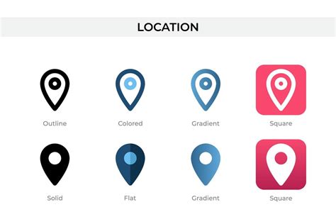 Location Icon In Different Style Location Vector Icons Designed In