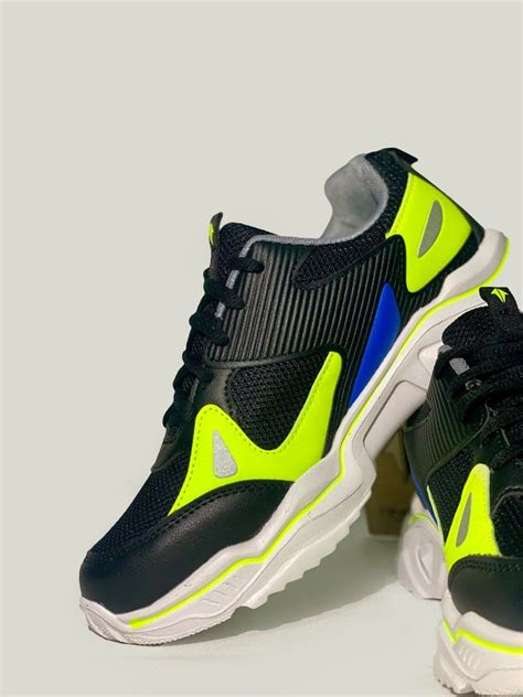 World Balance Black Running Shoes With Neon Accent Women S Fashion Footwear Sneakers On Carousell