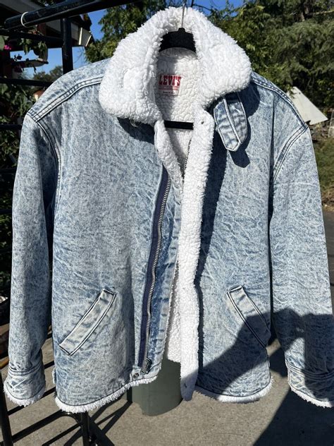 Very Rare Vintage S Levis Acid Washed Denim Sherpa Gem