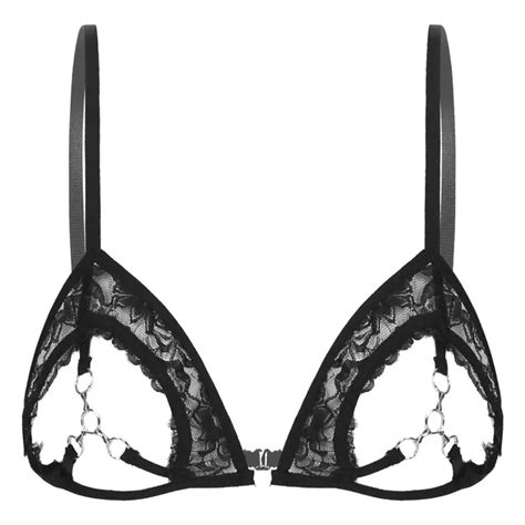 Women Sexy Half Cup Bras Open Nipple Lingerie Bra Top Sheer Floral Lace