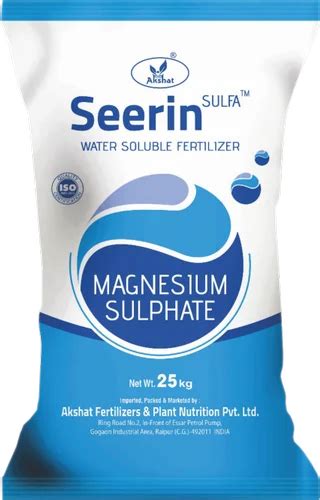 99 Powder Magnesium Sulphate Water Soluble Sulfa Fertilizers 25 Kg