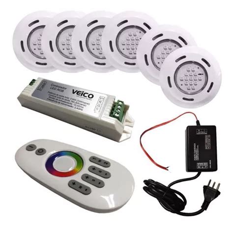 Kit Iluminação Piscina Control Touch 6 Leds Rgb Fonte