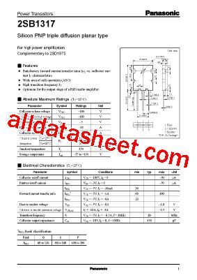 Sb Datasheet Pdf Panasonic Semiconductor