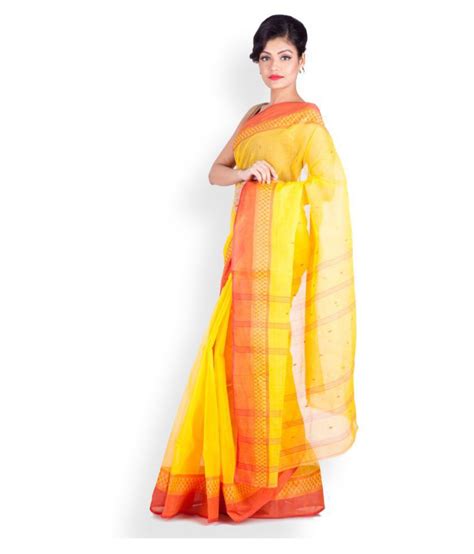 Sangam Kolkata Yellow Bengal Handloom Saree Buy Sangam Kolkata Yellow