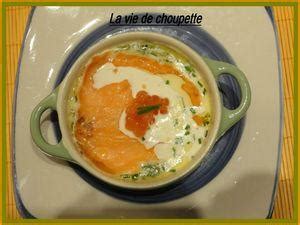 Oeuf cocotte a la truite fumee oeufs de saumon À Découvrir