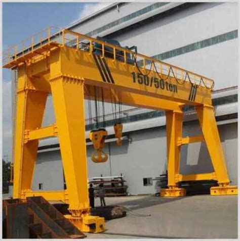 Ton Mild Steel Double Girder Gantry Crane Feet Max Height At