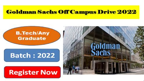 Goldman Sachs Off Campus Drive Registration Recruitment For