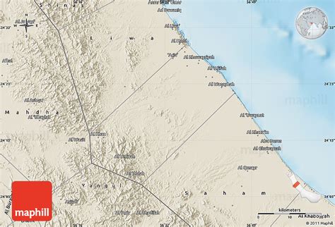 Shaded Relief Map of Sohar