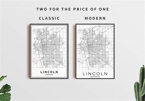 Printable Map of Lincoln Nebraska NE USA Instant Download | Etsy