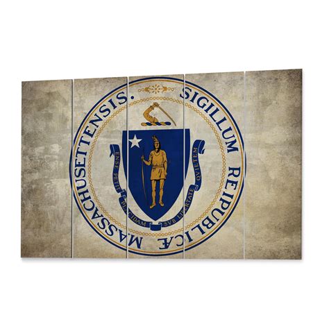 Massachusetts State Seal Wall Art Canvas Massachusetts State | Etsy