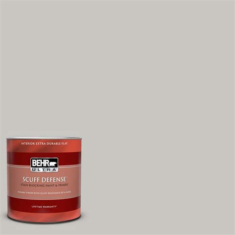 Behr Ultra 1 Qt Ppu24 16 Titanium Extra Durable Flat Interior Paint