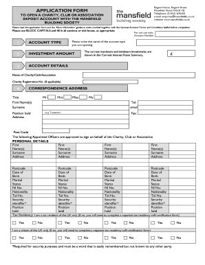 Fillable Online Mansfieldbs Co Please Use BLOCK CAPITALS And Fill In